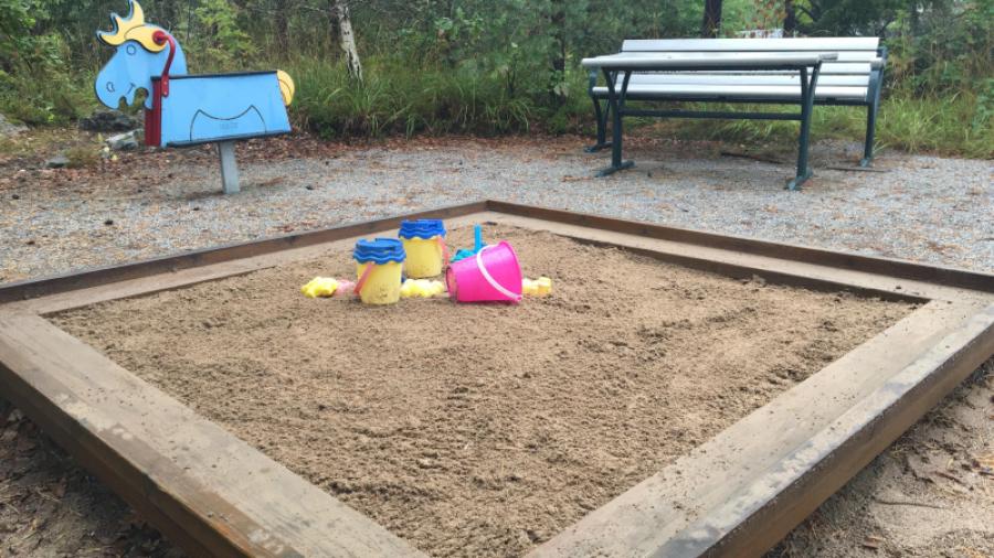 Ny sand i lådan